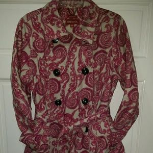 Hot Pink Paisley Merona Rain/Trench Coat